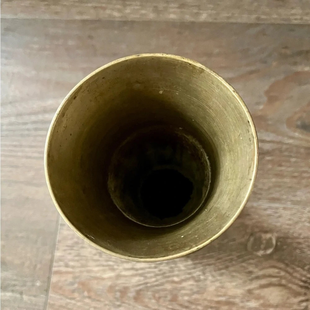 Vintage brass Taper vase h 10.5 inch